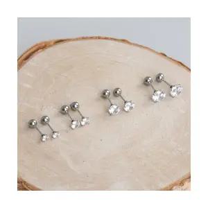 마이넘버원큐빅 피어싱 귀걸이 써지컬스틸 3mm 4mm 5mm 6mm 얇은피어싱 피어링