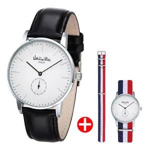 [발렌티노루디] VR1301C-WTBK 남자 가죽밴드 패션 손목시계