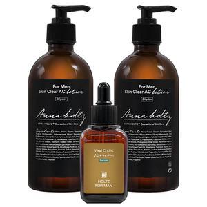 홀츠포맨 남자 남성 화장품 문제성 피부 3종 세트 스킨 로션 비타민세럼 진정 자국 흔적