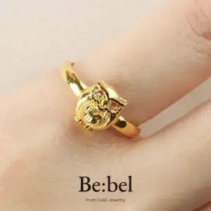 순금반지 3.75g 24k 여자 디자인 루비부엉이 비벨 한돈 1돈