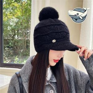 따뜻한 겨울 니트 모자 방울 스타일 방한 썬캡