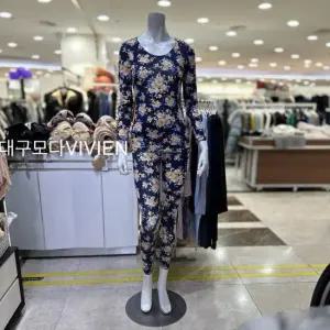 모달 꽃 프린트 여성 내의 세트 LG9277S NAVY_DG