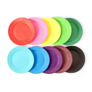 칼라 종이접시 색접시 (10개입) 만들기 파티용