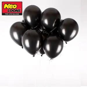 네오텍스 25cm 펄 블랙 라운드 풍선 100개입/생일/파티/용품/세트/이벤트/홈파티/장식/소품/행사/잔치/기념