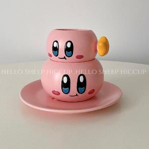 별의 커비컵 디저트 그릇 머그잔 피규어 소녀 하트