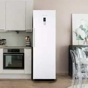 쿠잉 스탠드냉동고 FR-N280 화이트 가정용 업소용 음식물 서랍형 1도어 슬림 소형 미니 280L