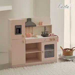 [보리보리/피에스타]피에스타 우드 주방놀이 비스트로 핑크+피에스타 원목 도마 썰기 과일 증정