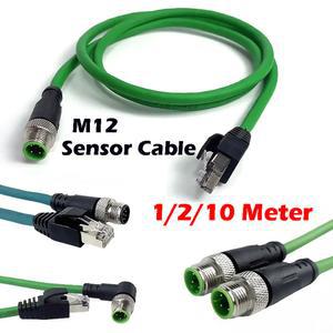 커넥터 남성 코드 ETHERCAT 방수 RJ45 M12 산업용 이더넷 10 미터