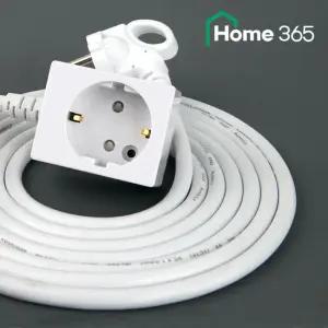 홈365 국산 10A 전기연장선 1구멀티탭 3m (사각형) 캠핑용