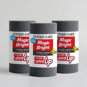 매직브라이트 더 까칠한 일회용 수세미 60매+5매 x 3롤