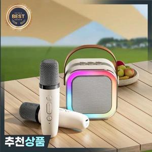 K12 노래방 기계 휴대용 블루투스 5.3 PA 스피커 시스템 1-2 무선 마이크 가정 가족 노래 어린이 크리스마