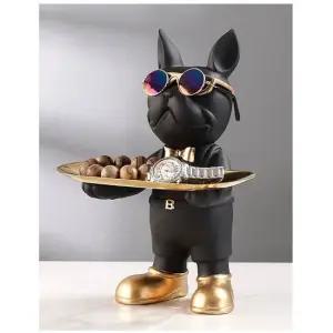 이시아르 블랙 불독 피규어 액세서리 보관대 받침대 시계받침대 액세서리받침대 반지받침대