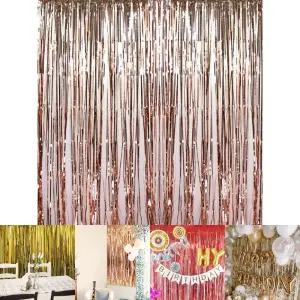(로즈골드)파티커튼 2개/커튼/할로윈/파티/용품/소품/크리스마스/트리/풍선/현수막/사탕/무대