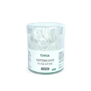 이지앤 부드러운 뾰족 면봉 120P(원통) 뾰족 양면 메이크업 화장면봉 파우치