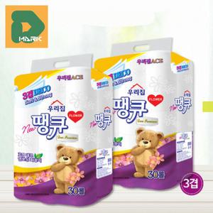 3겹화장지 두루마리 휴지 롤 화장지 도톰한 물에잘녹는 집들이 먼지없는 비데 깨끗한 집들이 두꺼운 소프트