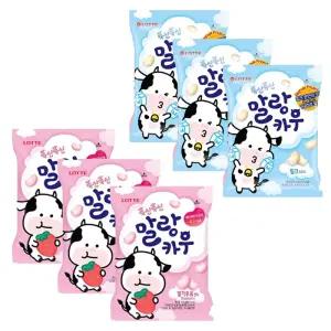 롯데 말랑카우 밀크 158g 3개 + 딸기우유 158g 3개