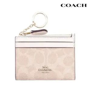 [백화점 AS 가능] 코치 카드지갑 여성 지퍼 동전 미니 지갑 아이보리 CW870IMXDM