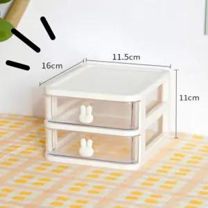 () 토끼모양 서랍함 탁상용 2단 수납정리데스크수납함 데스크정리함 미니서