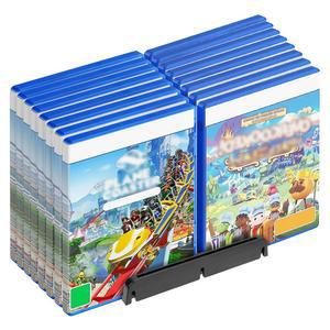 GEEKRIA 게임 디스크 저장 스탠드, 소니 플레이스테이션 5 슬림, 프로, 닌텐도 스위치, 엑스박스 시리즈, CD, DVD, 16장의 CD를 보관할 수 있는 대용량 홀더, 유니버설 데스크 게임 액세서리와 호환됩니다