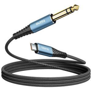 티시노 USB C-1/4인치 오디오 케이블, 휴대폰, 태블릿, 노트북, 앰프, 스피커, 헤드폰, 믹싱 콘솔용 USB 타입 C-1/4 TRS 오디오 어댑터 보조 잭 스테레오 케이블 - 3.3FT