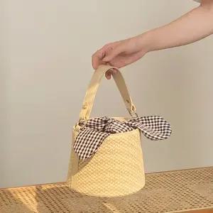 LN 귀여운 여름 라탄 라비라비 패션 토트백 크로스백 가방 여행 미니 백 여성 여자