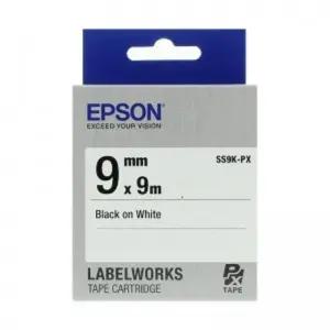 ( EPSON) 라벨테이프 9mm ( SS9K 흰색 검정)/라벨프린터엡손/라벨카트리지/앱손라벨카트리지/라벨용테이프