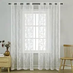 145x200 화이트 레이스 커튼 아일릿 침실 거실 햇빛가림막 천가리개 창문커텐