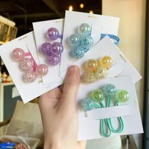 [지우프랜즈] 아기 유아 어린이 구슬 머리방울 헤어끈 머리끈 2개 1세트