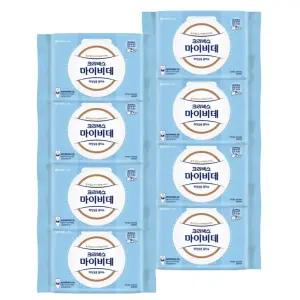 마이비데 물티슈 대용량 캡형 60매 x 8팩 클린케어 화장실용 비데용 물에녹는 비데티슈
