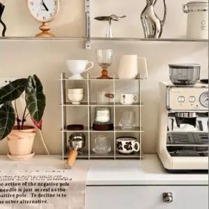 스텐 컵 선반 인테리어 제품 스틸 정리대 진열장 카페 주방 소품 진열대 정리 메탈