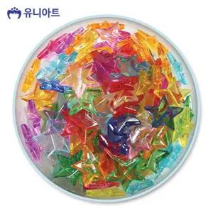 유니아트 5000통 (모양비즈 26번) 크리스탈비즈 (별2.3cm)/유치원/만들기/초등학생/공예/비즈/팔찌/데코