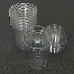 PET 쿨러 아이스컵 14oz 10Set/뚜껑/플라스틱컵/일회용/일회용컵/테이크/아웃/커피컵/테이크아웃컵/무지/