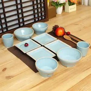 여주 소야 도자기 아름 블루 2인그릇세트C 10P 도자기그릇 여주도자기 그릇세트 도자기식기 그릇