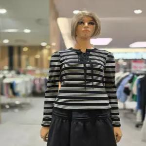 [에고이스트] 넥라인 배색 레이스업 티셔츠  ER3OTL-56