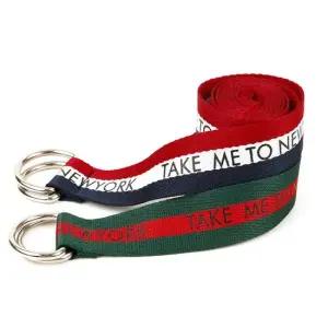 남녀공용 3선 레터링 스트릿 벨트 캐주얼 레트로 면 남성벨트 여성벨트 체인멜트 남성허리띠