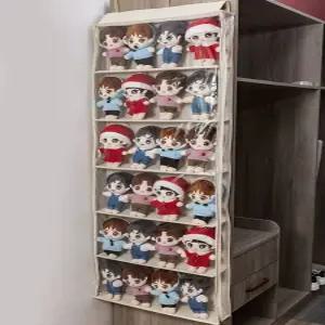 인형 보관함 벽걸이 보관 문걸이 대용량 지퍼 투명 진열장