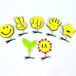 아기자기 아이들 고급 노랑 특수기호 머리핀 헤어 장식 집게 어린이집 학예회 축제 장기자랑 파티