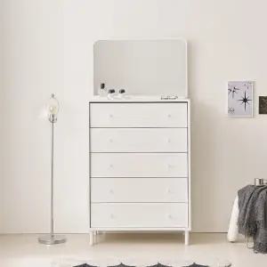 보루네오 마르체 폴라 E0자재 5단 서랍장 800+스탠딩 화장대 거울 BOW529C (착불)