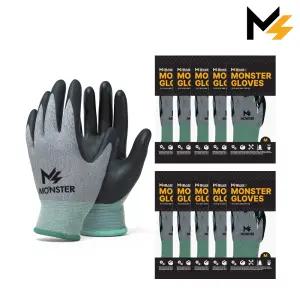 몬스터 글러브 NBR 안전 장갑 10개입 / 다목적 코팅 작업 절연 슈퍼 그립 산업용 3M장갑 건축 현장 컴포트