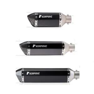 오토바이머플러 소음기 튜닝 바이크 소음기 마후라 소형-블랙