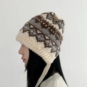 여성니트모자 여자 겨울 방한 털모자 노르딕 캐주얼