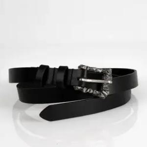 메테리얼 II 소가죽 벨트_다크실버 엔틱골드