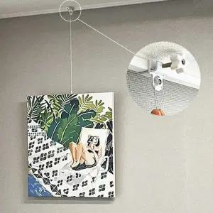 무타공 액자 걸이/거실/안뚜리/와이어/걸이/셀프/설치/그림/무타공/몰딩/고정/인테리어/레일/액자/벽걸이