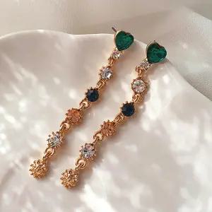 901M 큐빅 하트롱 귀걸이 조개귀고리