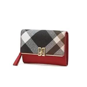 [닥스]닥스 액세서리 [TARTAN CHECK] 레드 타탄체크 DD로고 가죽 카드지갑  (DCHO5F363R2)