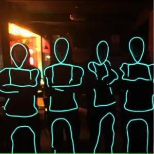 LED옷 웃긴옷 할로윈 코스튬 파티 형광 댄스 의상 발광 소품 페스티벌 공연용 스틱맨 스타일 이벤트 라이트 형광 옷 공연 소품 활용도 높은 디자인