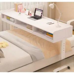스마트 이동식 노트북 사이드 침대 보조 높이조절 바퀴달린 웜화이트 B