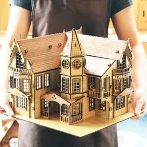 판타지 맨션/만들기/키트/DIY/세트/미니어처/나무/모형/조립/건축/주택/목재/공예/공작/놀이