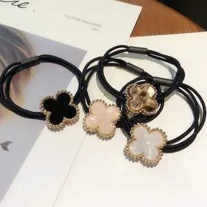 [콩심팥심]여자 클로버 심플 머리 헤어 끈 묶음 포니테일 코디