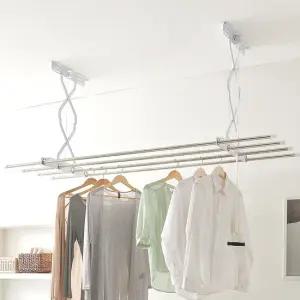 천장 고정형 빨래 건조대 2단 공간 절약형 소형 건조대 천장빨래건조대 베란다건조대